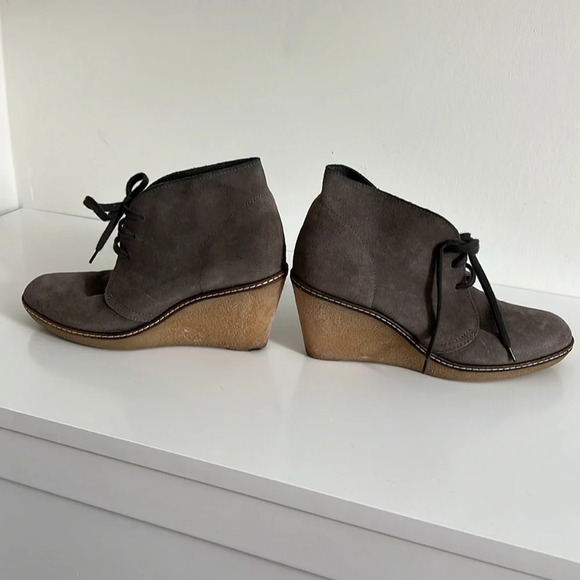 J.CREW MacAlister Wedge Boots Booties grey suede - Picture 7 of 8